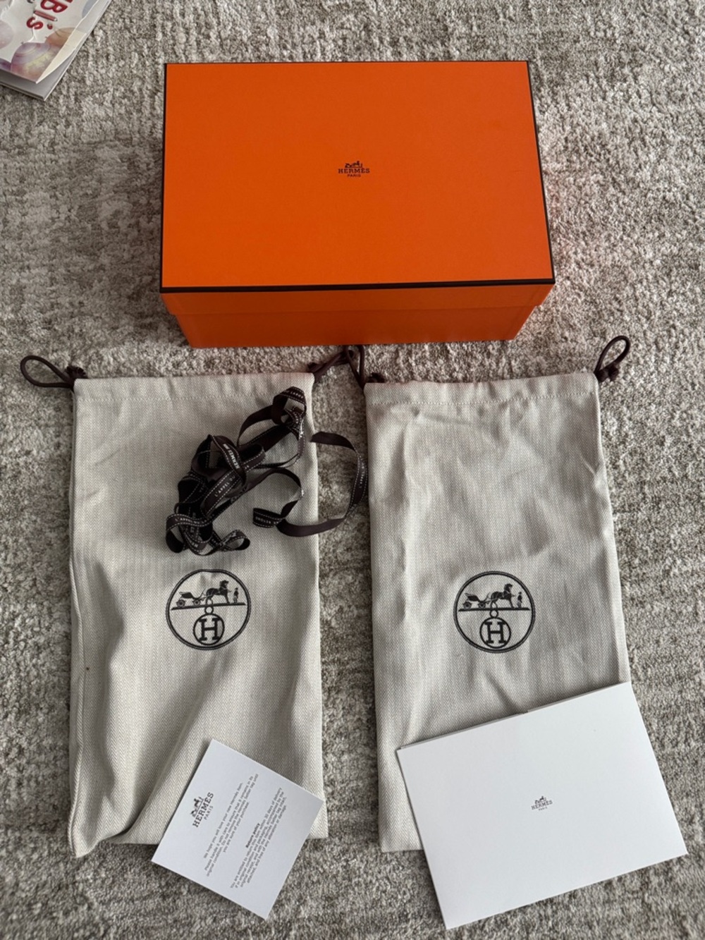Hermes Orange Box with Dust Bags and Ribbon